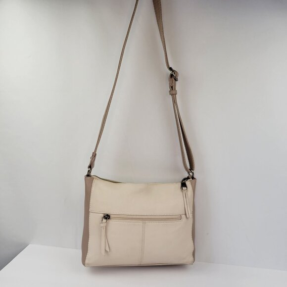 The Sak Leather Crossbody Bag With Adjustable Strap & Zip Closure Stone & Blush - Picture 12 of 15